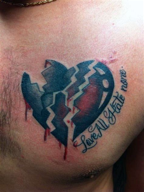 40 Broken Heart Tattoo Designs For Men Split Ink Ideas Broken Heart