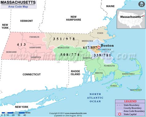 Area Code Map Massachusetts
