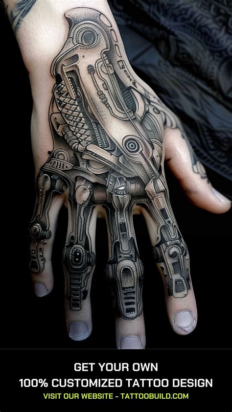 Biomechanical Hand Tattoo Designs