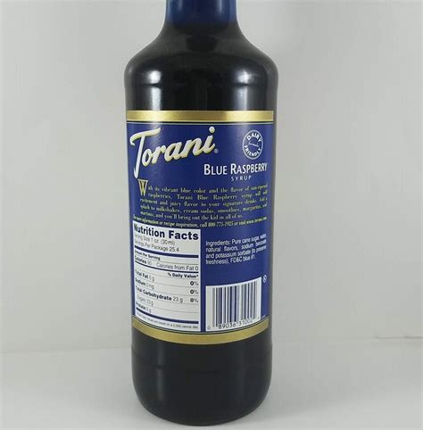 Blue Raspberry Flavored 750Ml Torani Syrup Carytown Coffee