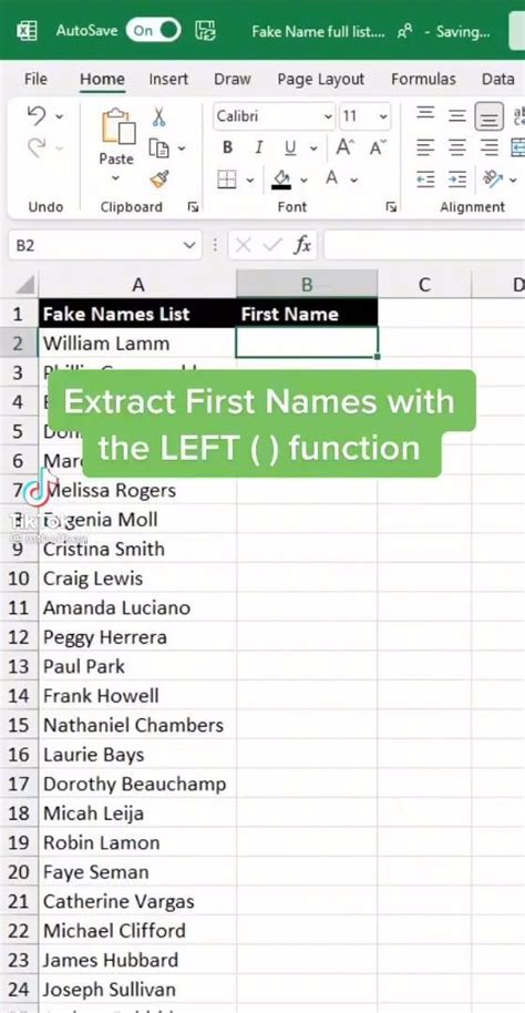 Extract First Names In Excel Artofit Extract First Names In Excel Artofit