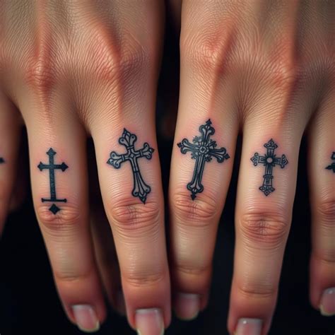 Finger Cross Tattoo Designs