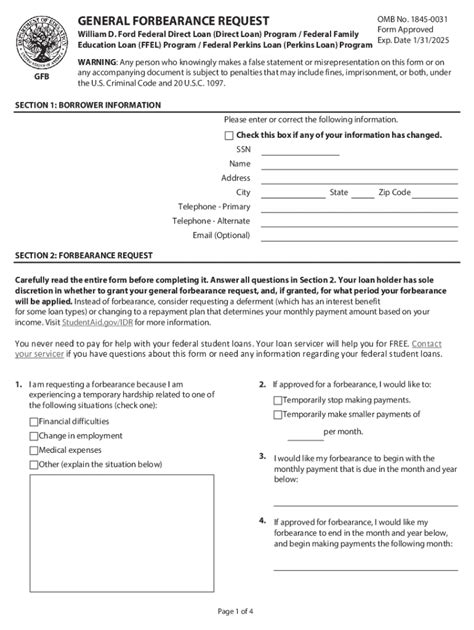 Draft General Forbearance Request Template Email Today