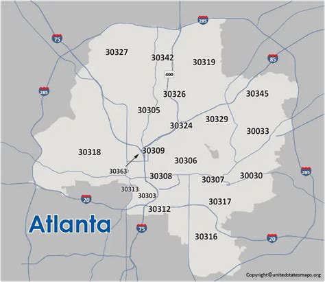 Georgia Map Atlanta Ga Zip Code Map Map Zip Wall