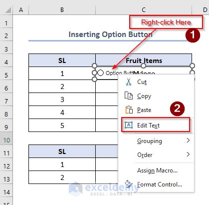 How To Add Option Button In Excel With Easy Steps Exceldemy