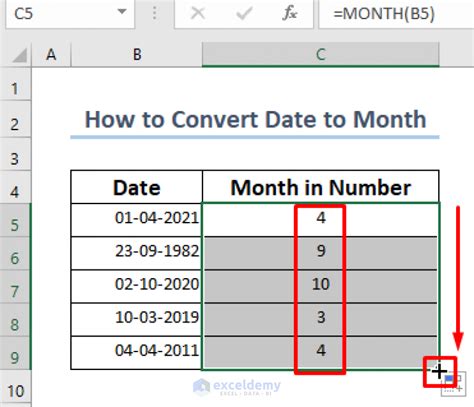 How To Convert Date To Month In Excel