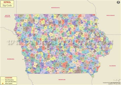 Iowa Zip Code Map Iowa Postal Code
