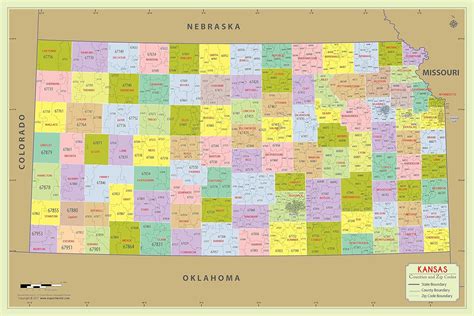Kansas Zip Codes Map