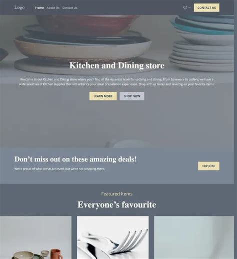 Kitchen Supply Store Website Template
