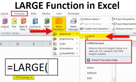 Large Excel Function Formula Examples How To Use