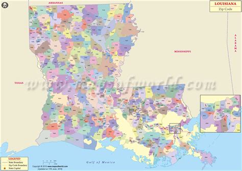 Louisiana Zip Code Map Louisiana Zip Code Map