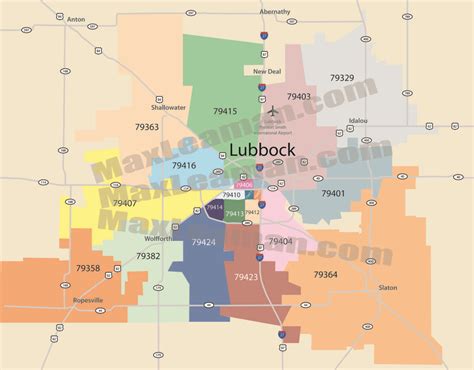 Lubbock Zip Code Map
