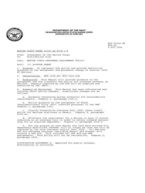Marine Corps Deployment Orders