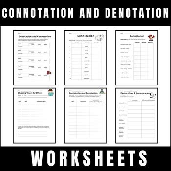 Mastering Language Connotation And Denotation Worksheets Tpt