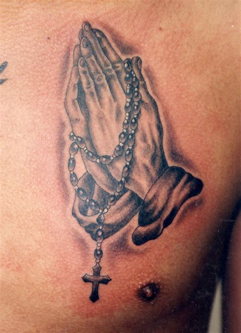 Praying Hands With Rosary Tattoo Praying Hands With Rosary Tattoo