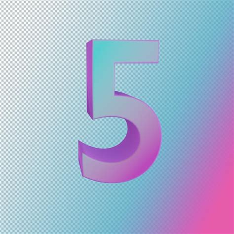 Premium Psd A Colorful Gradient Number 5