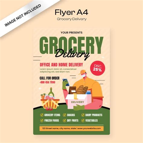 Premium Vector Grocery Delivery Flyer Template Premium Vector Grocery Delivery Flyer Template