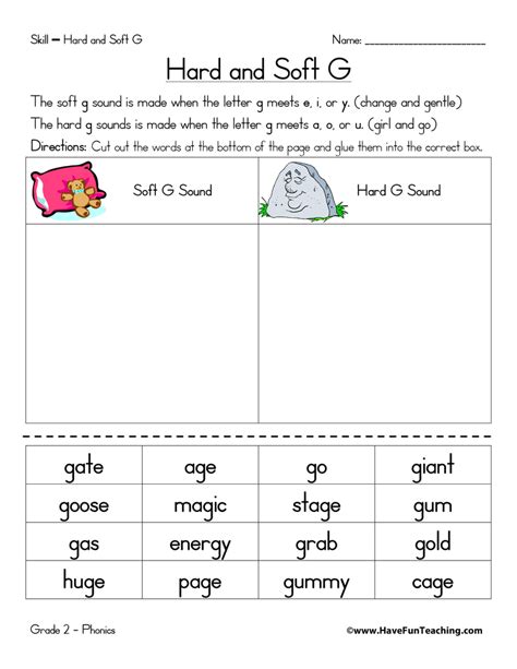 Soft G And Hard G Worksheets Free Worksheets Printable