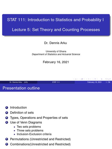 Stat 111 5 Set Theory And Counting Processes Pdf Probability Stat 111 5 Set Theory And Counting Processes Pdf Probability