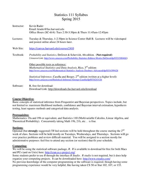 Stat 111 Statistics 111 Harvard University Stat 111 Statistics 111 Harvard University