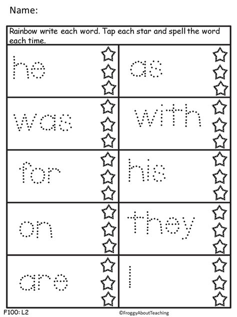 Tracing Sight Words