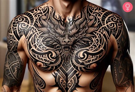 Tribal Dragon Tattoos Chest Tribal Dragon Tattoos Chest
