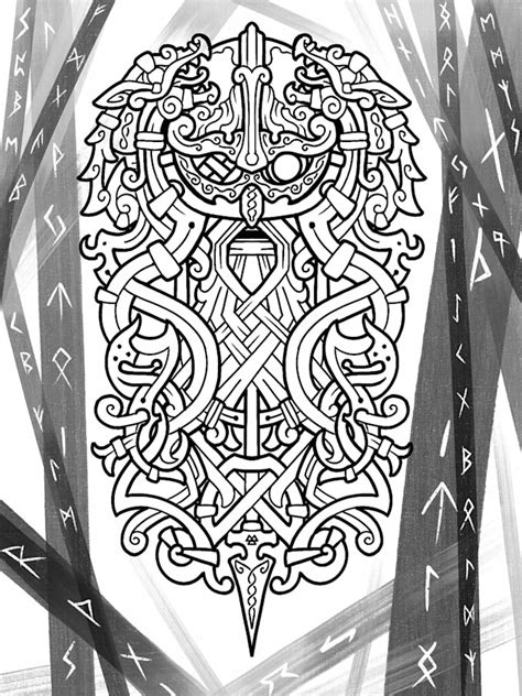 Viking Knotwork Styled Tattoo Design