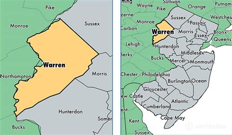 Warren Zip Code Map New Jersey Warren County Zip Codes