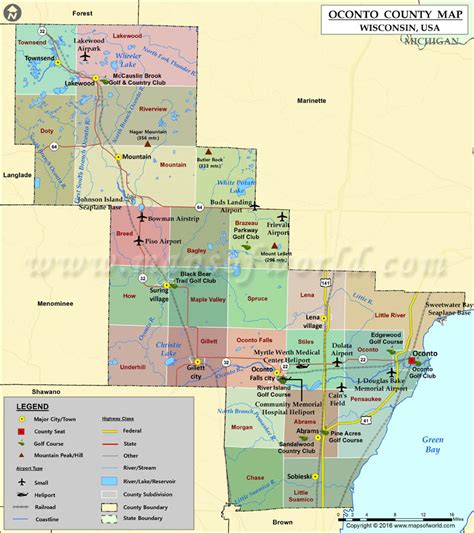 Zip Code Map Ma Oconto County Plat Map